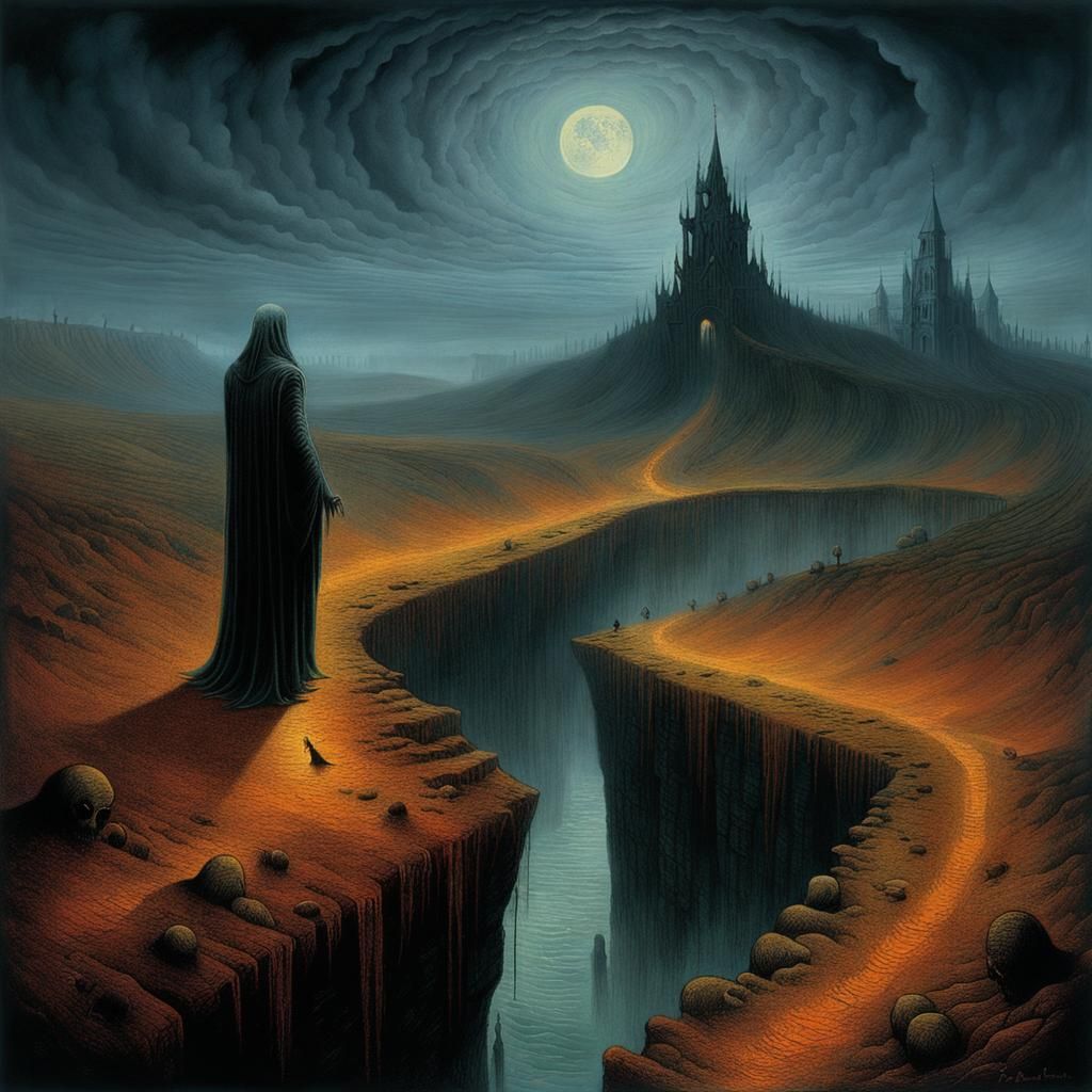 Underworld Journey in Dark Gothic Art Brut