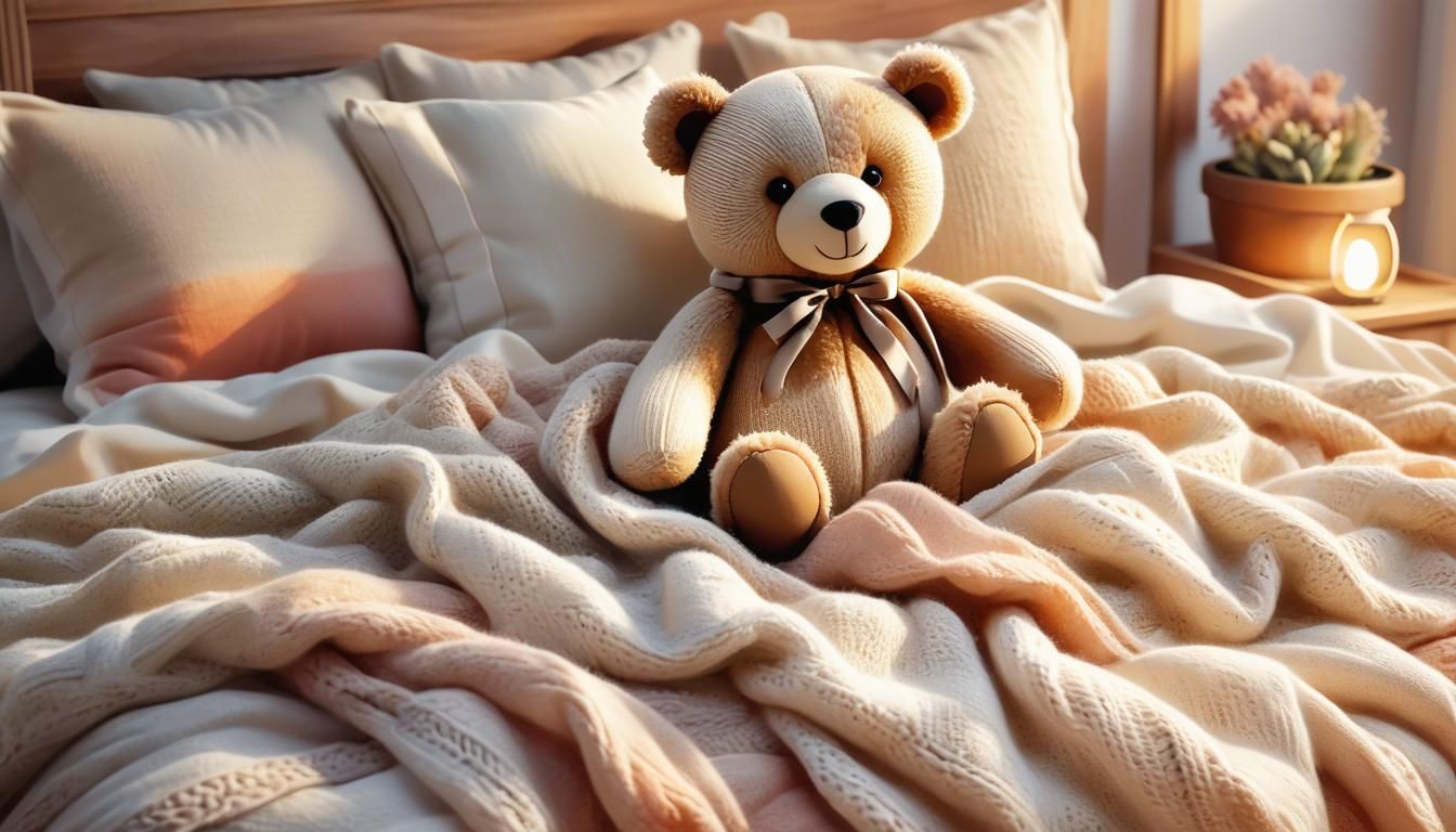 Cozy Teddy Bear in Digital Watercolor Style