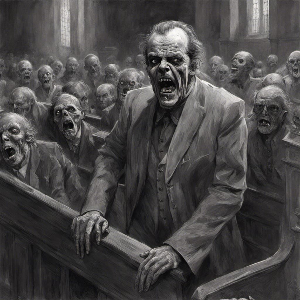 Zombie Jack Nicholson in Gothic Horror Church