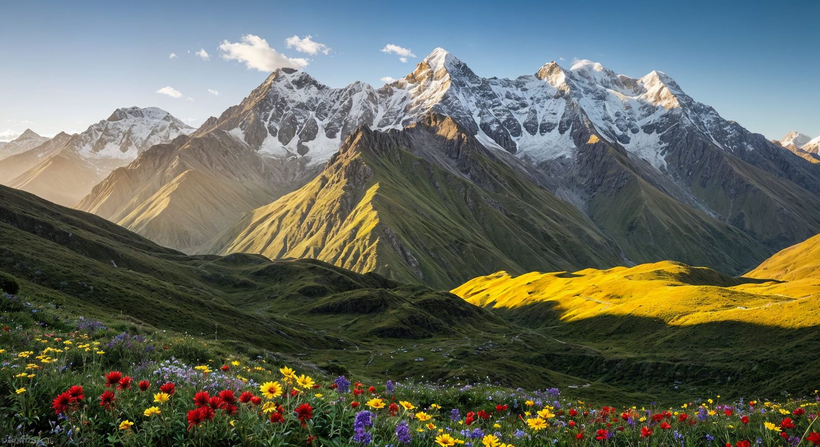 Andes Mountains in Peru: Snow Peaks and Green Valleys