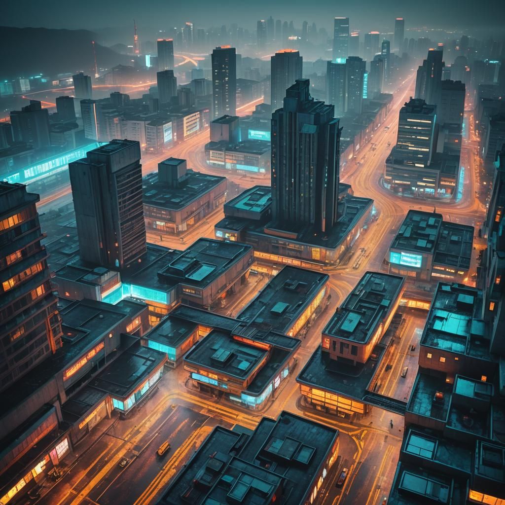 South Korea: Soviet Brutalist Architecture in Cyberpunk Styl...