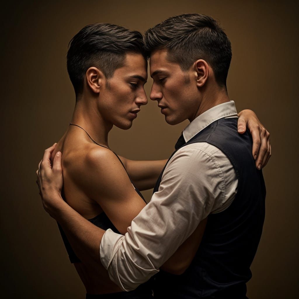 Argentine Tango Dancers in a Moment of Intimacy