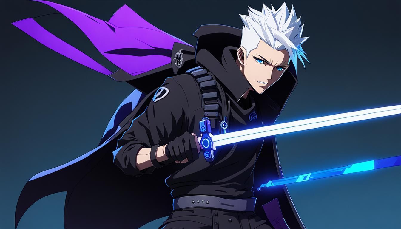 Cyberpunk Vigilante with Cursed Energy Aura