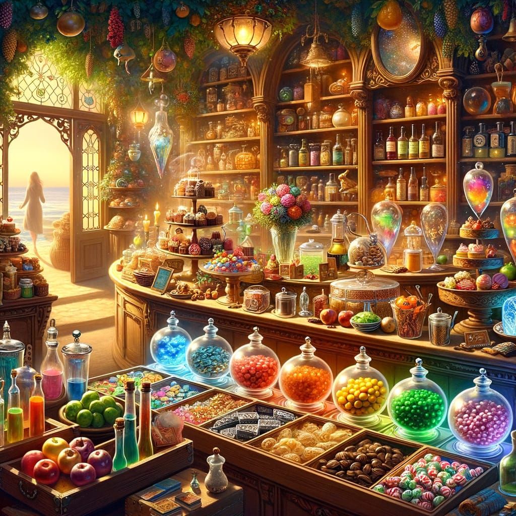 Vintage Confectionery Shop in Whimsical Woodland Setting