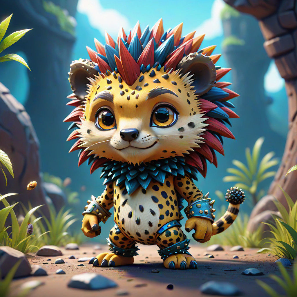 Fantastical Cheetog Creature in Vibrant Color