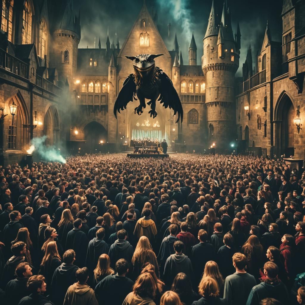Hogwarts Rave Party: A Cinematic Film Still