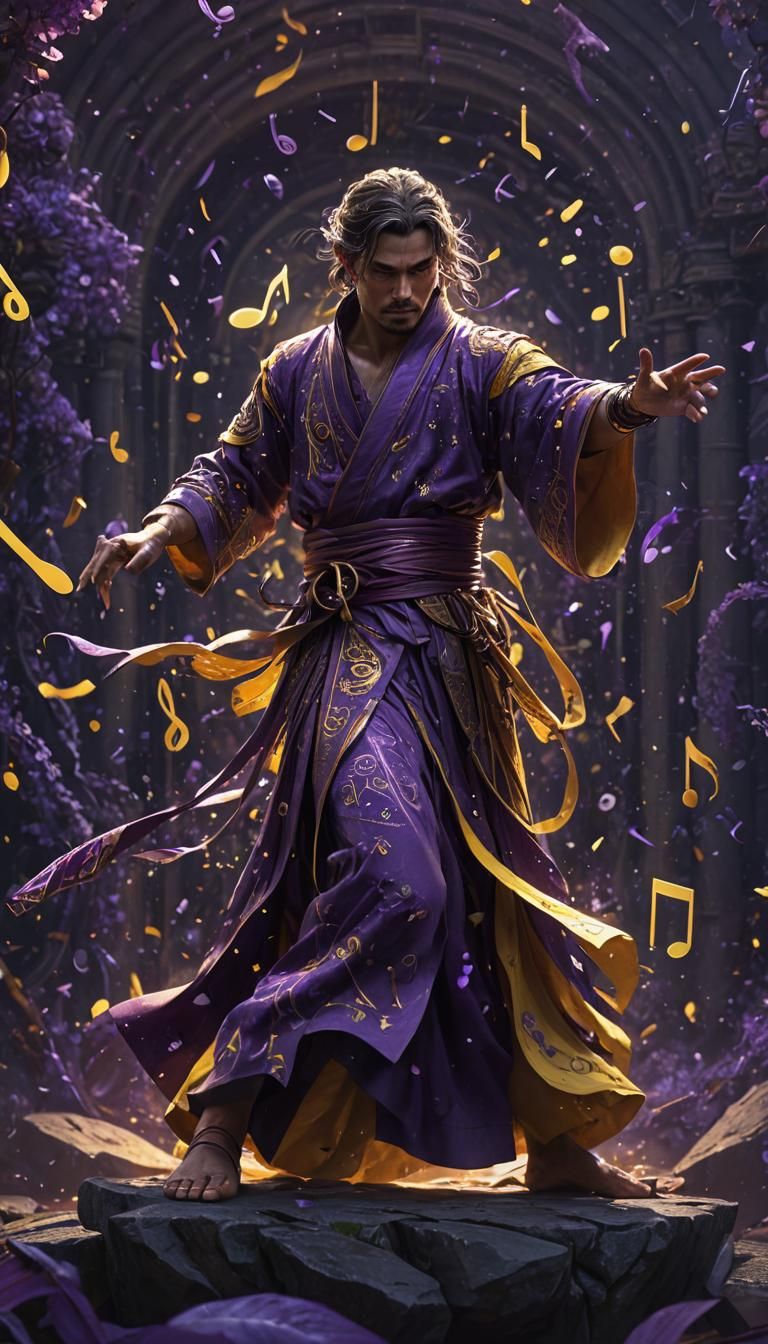 Mystical Martial Artist in Dark Fantasy Style