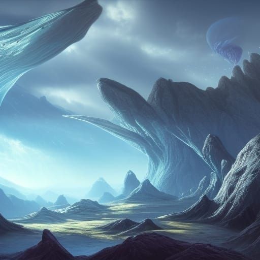 Exotic Alien Landscape in 3D Render