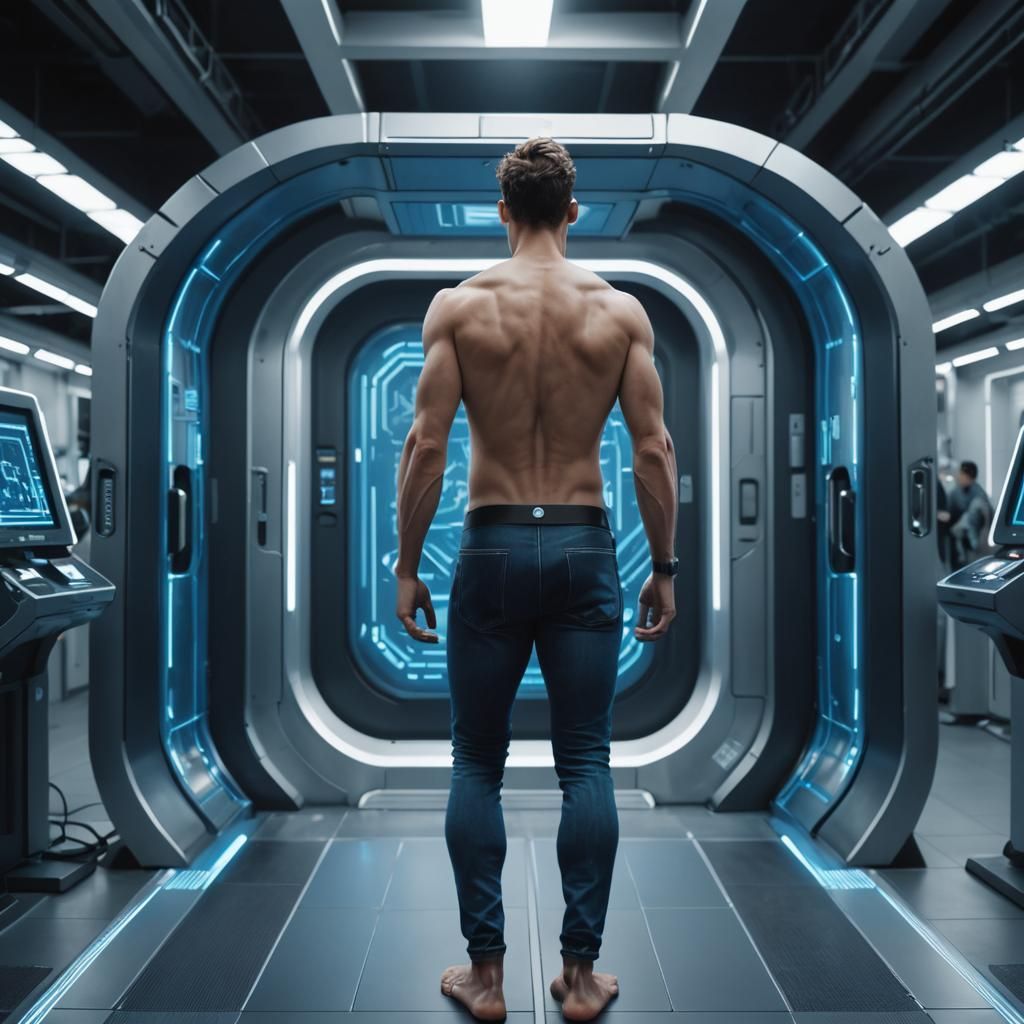 Man Enters Futuristic Scanner in 4K