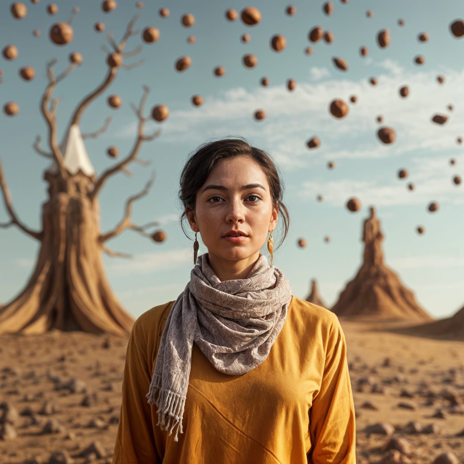 Woman Standing in a Chocolate Wonderland