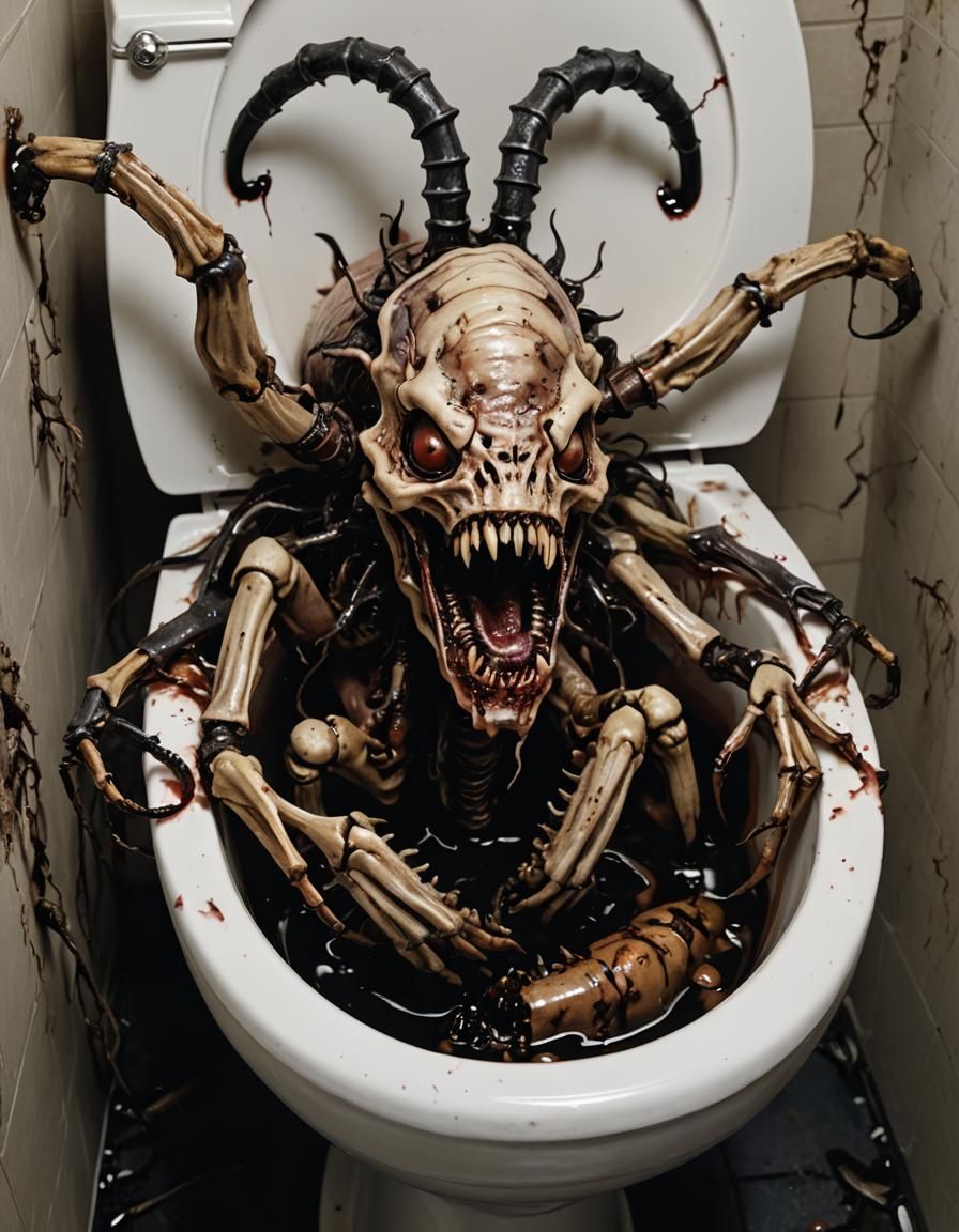 Horrific Insectoid Carcass Emerges from Toilet