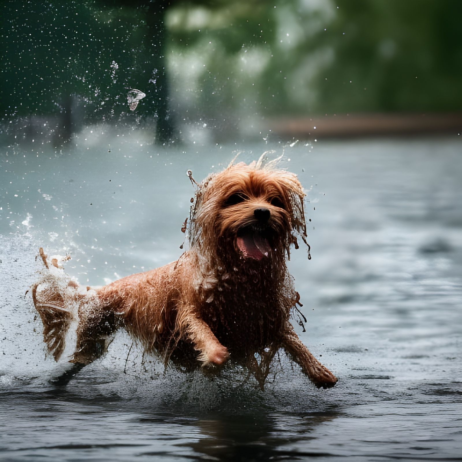 Playing in the rain
