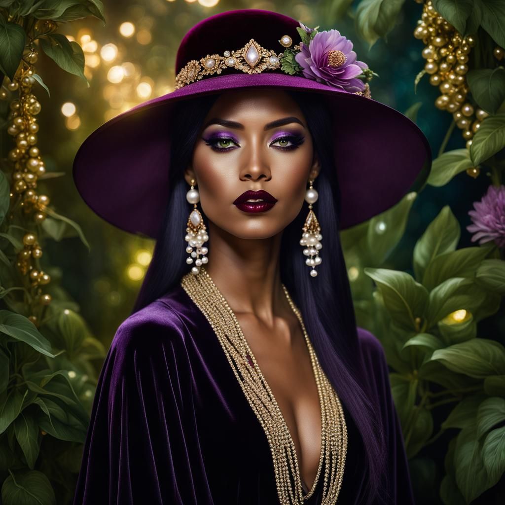 Ethereal Woman with Hypnotic Eyes in Bioluminescent Setting