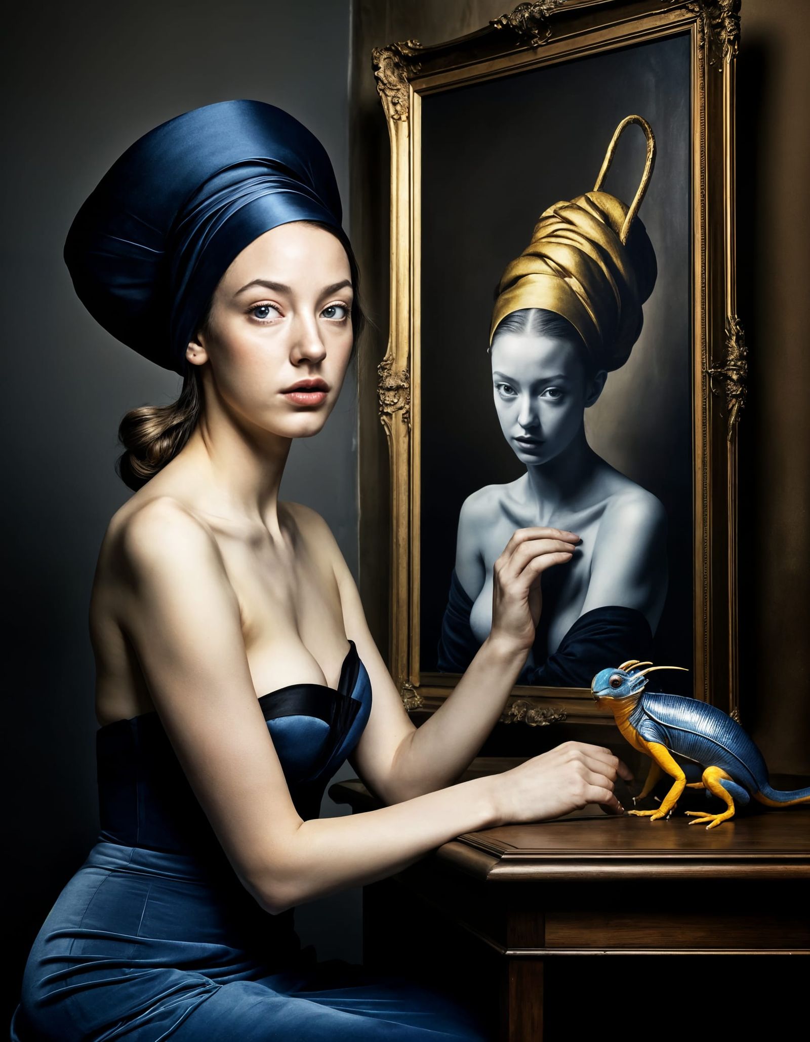 Exotic Party Scene with Aliens in Hyperrealism