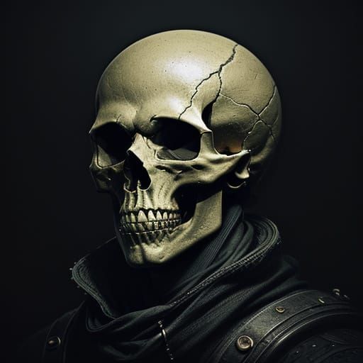 Hyperrealistic Skull in Moody, Cinematic Lighting
