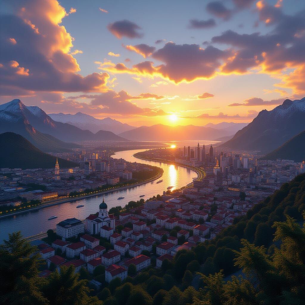 Epic Panoramic Landscape Cityscape in Ultra Detail