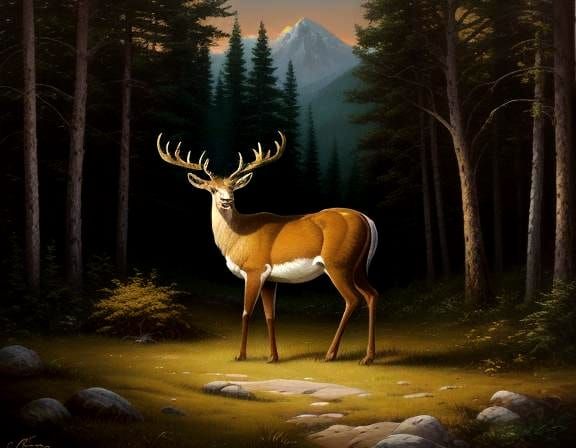 Majestic Trophy Buck in Golden Sunset Light
