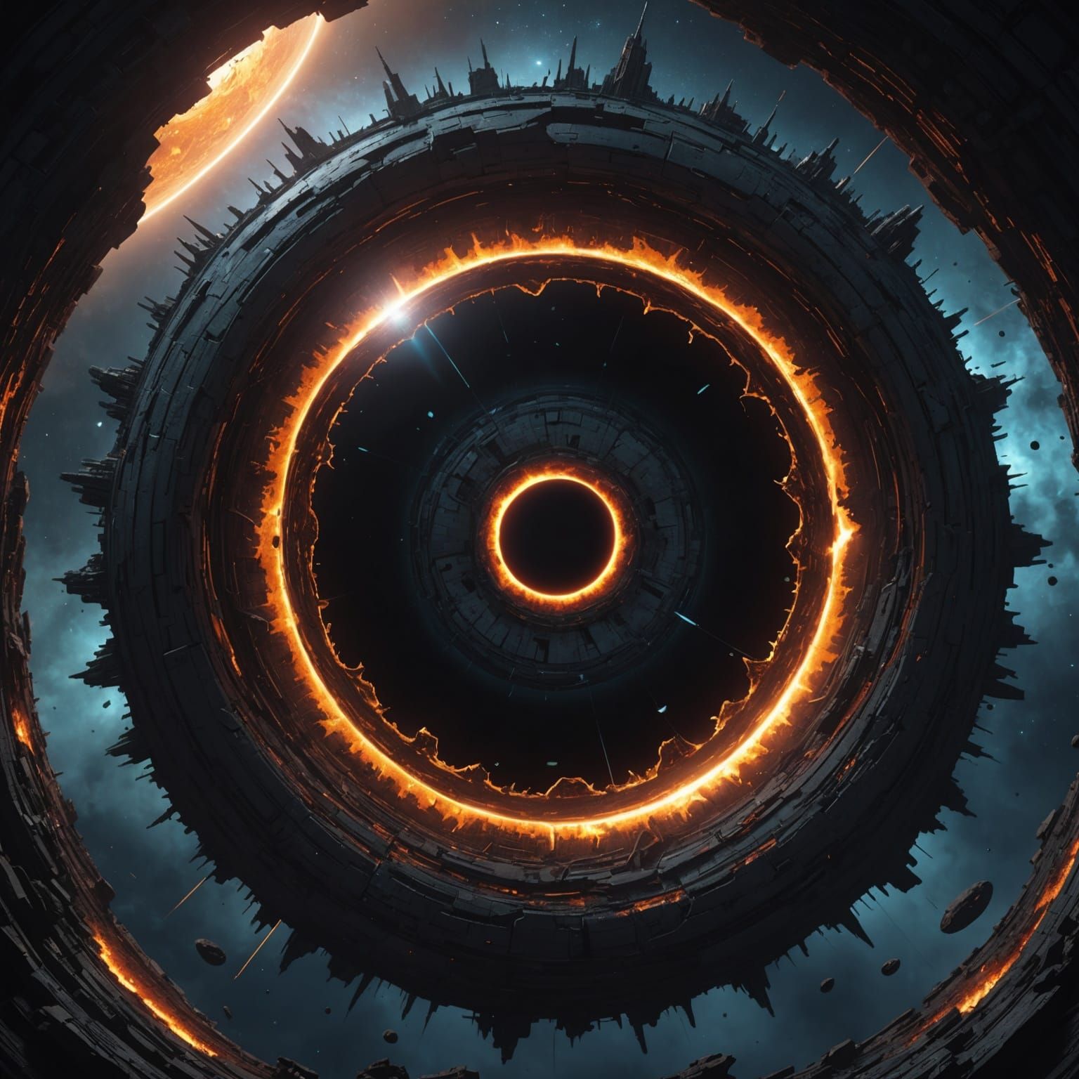 Detailed Matte Painting of a Black Hole