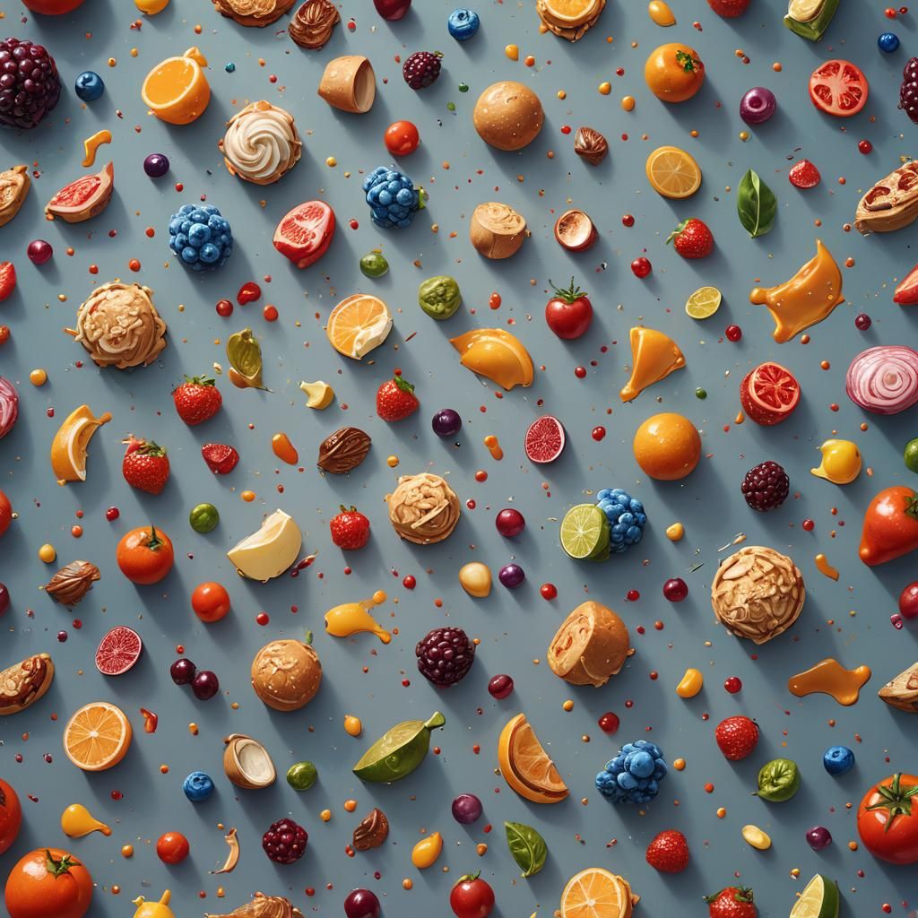 Hyperrealistic Food in Splash Art Style