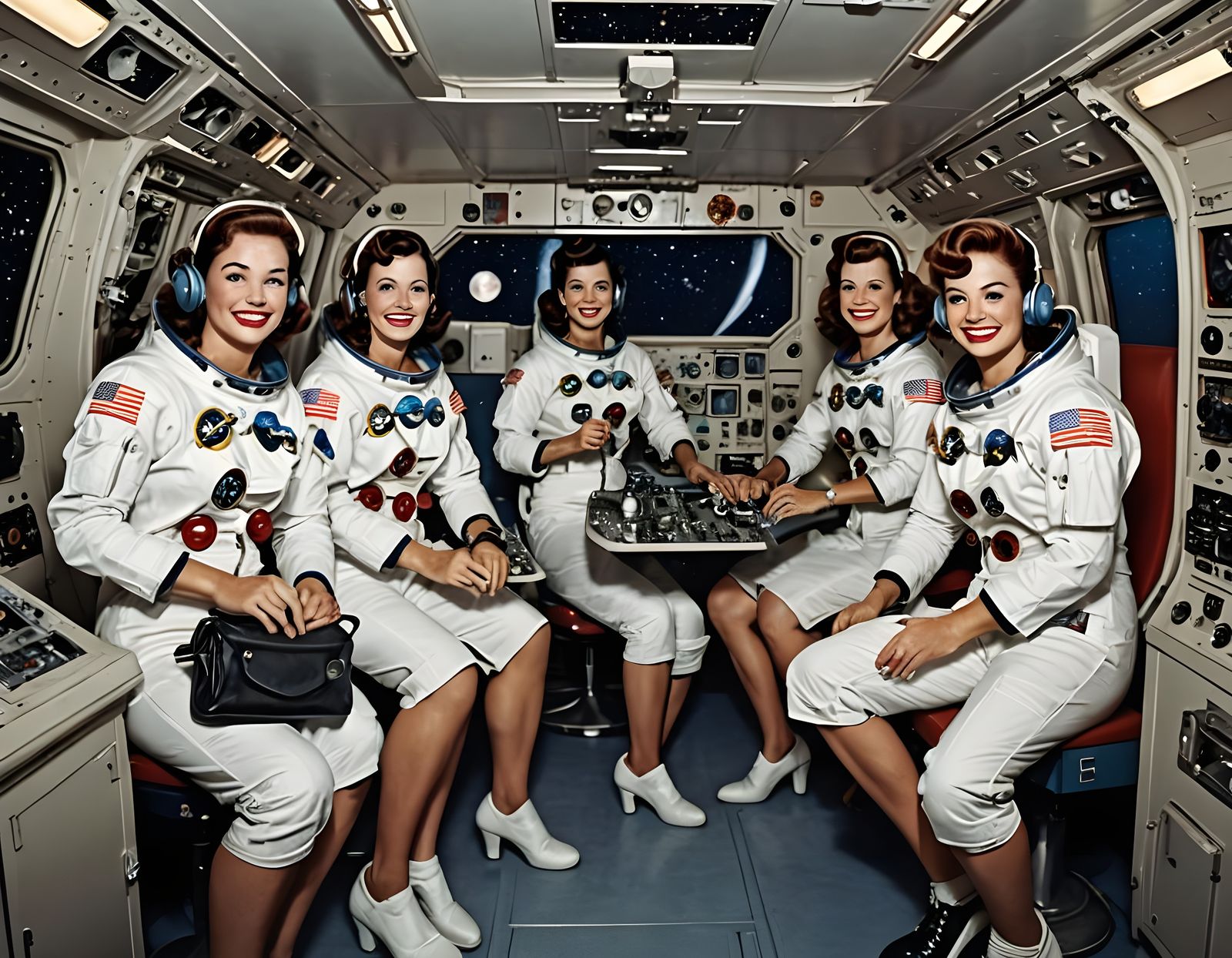 Women in Space Pinup Photos Blend Vintage Glamour with Moder...