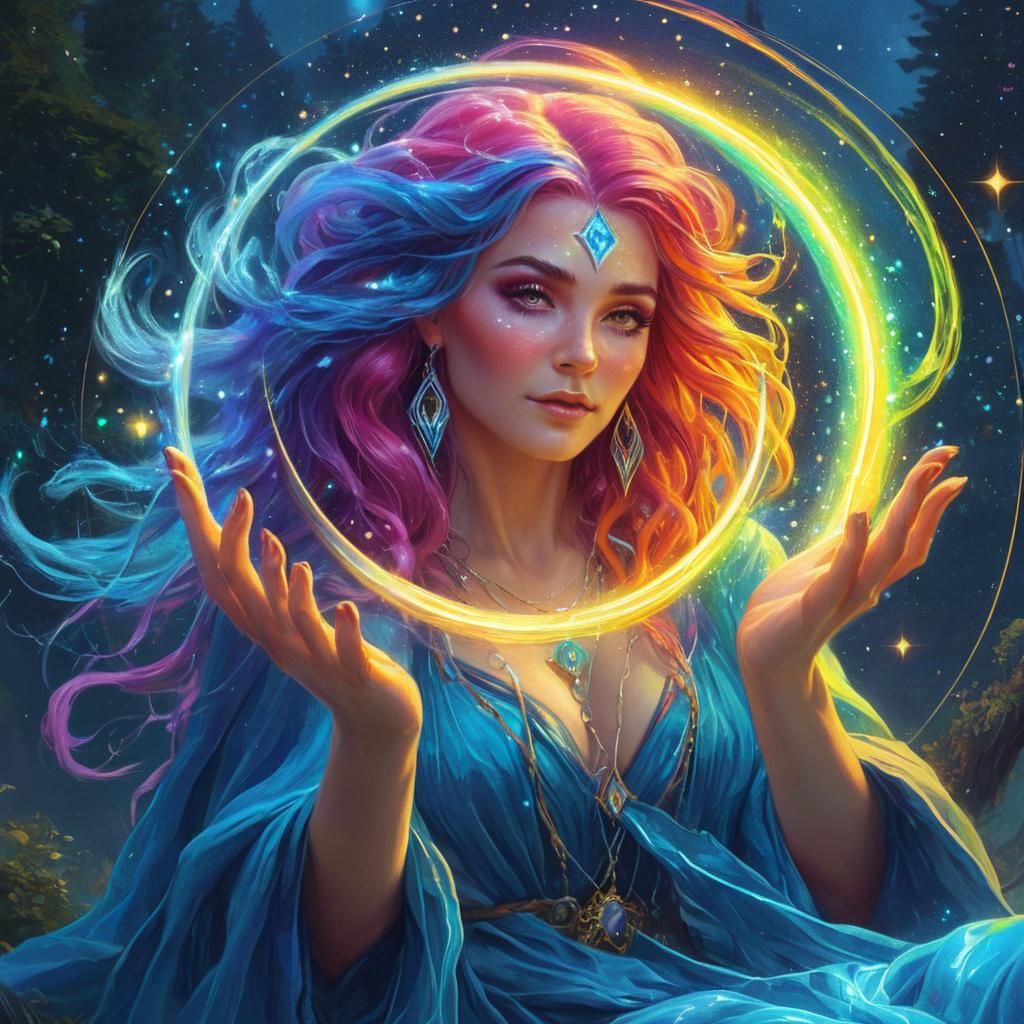 Mystical Sorceress Opens a Cosmic Portal