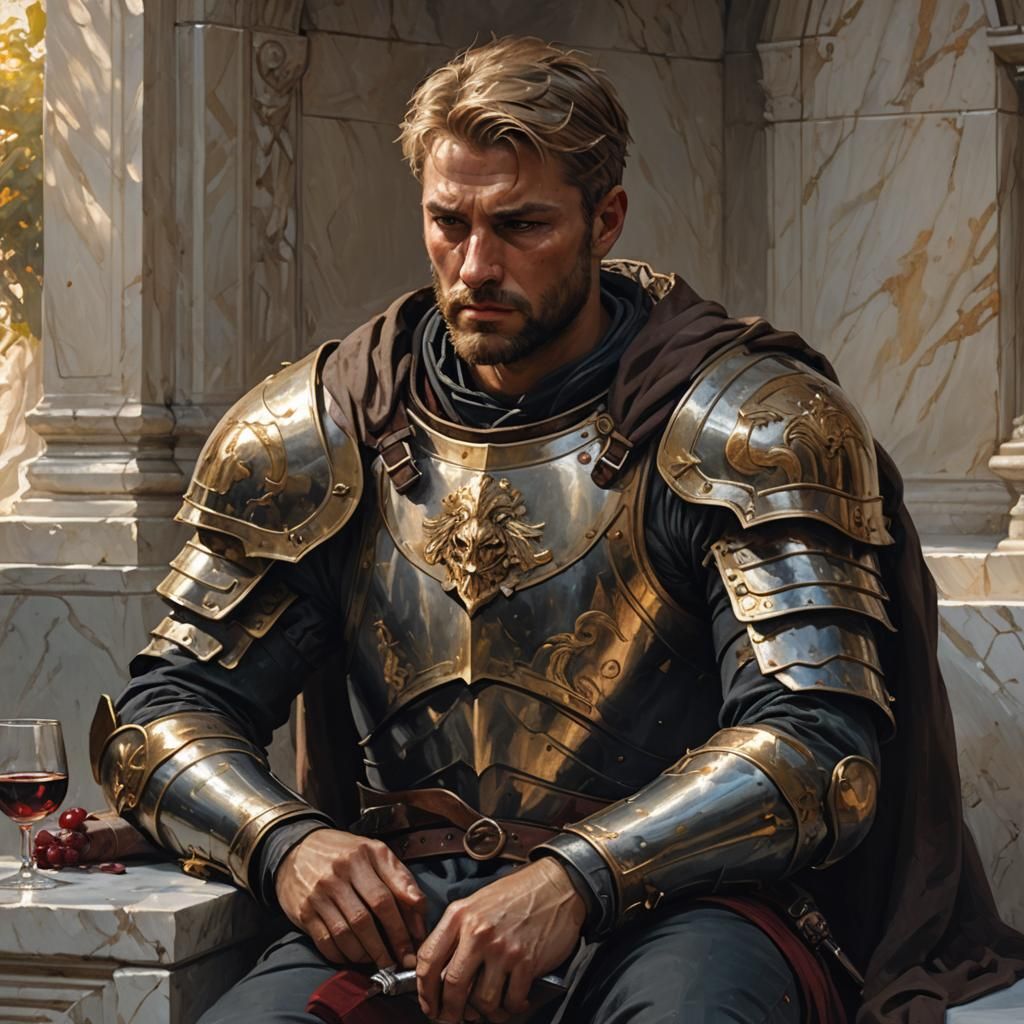 Roman General Exhausted, Dark Fantasy Concept Art