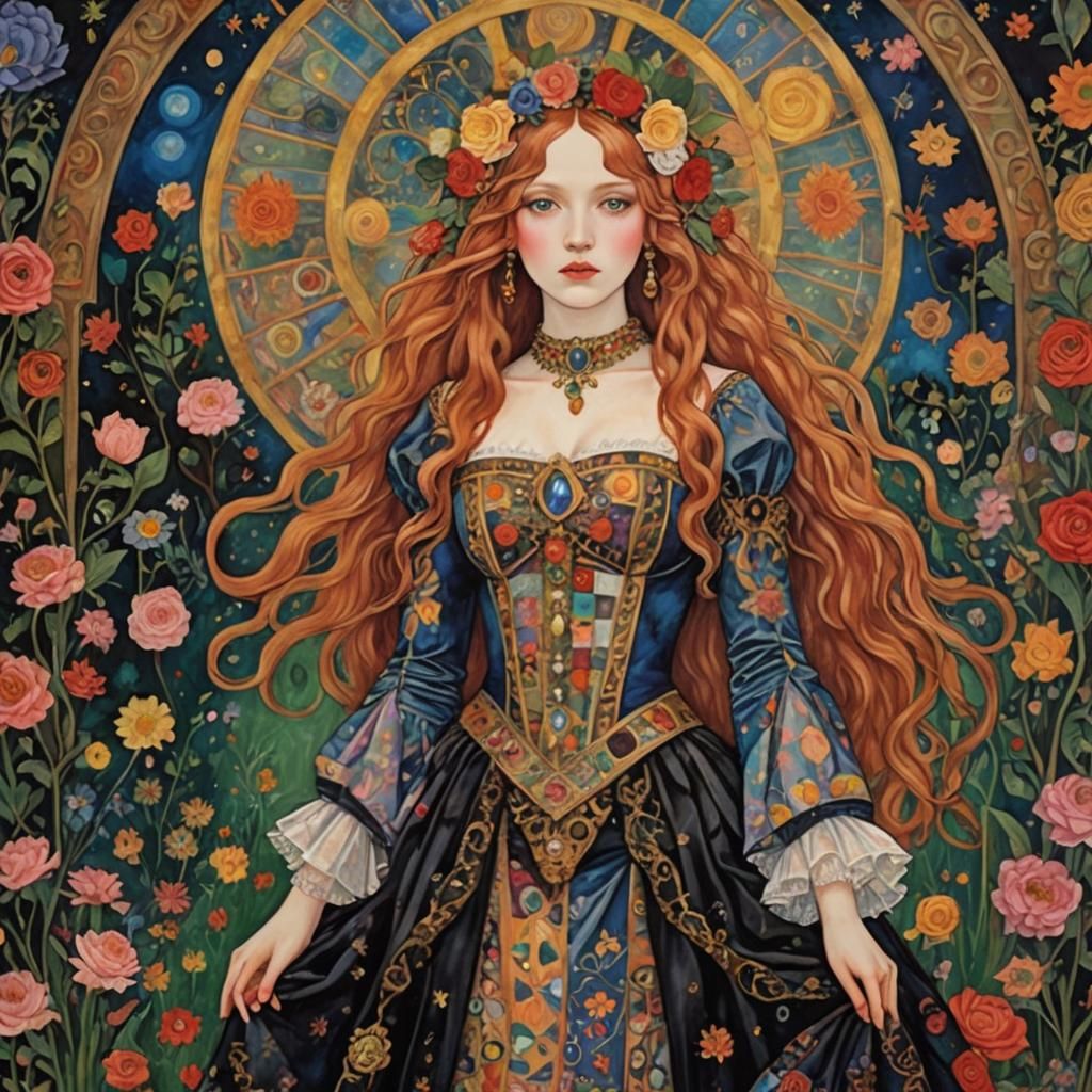 Gothic Princess in Mystical Anime Burlesque Style