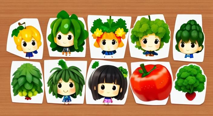 Chibi Style Fruits and Vegetables