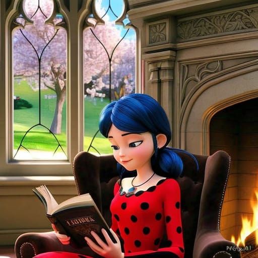 Ladybug in Elegant Red Ball-Gown Surrounded by Warmth and Sp...