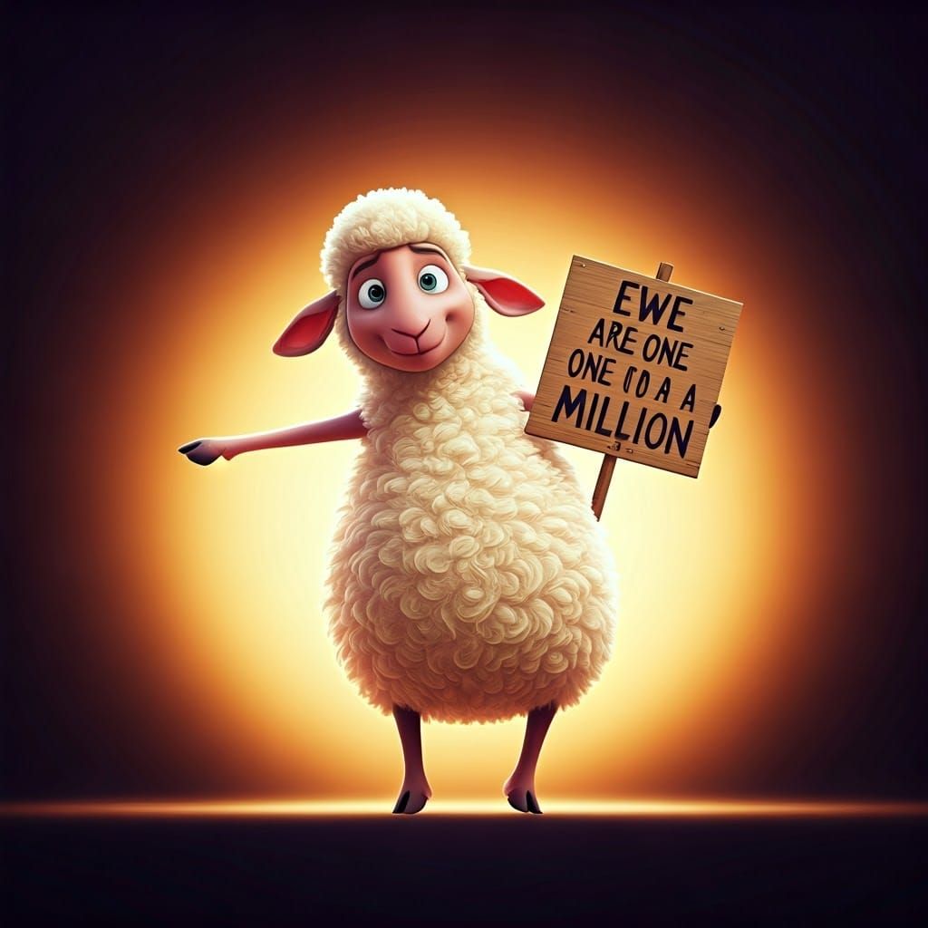 Dancing Sheep Celebrates Individuality: 3D Digital Art