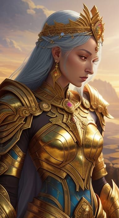 Goddess in Golden Light: A Digital Fantasy