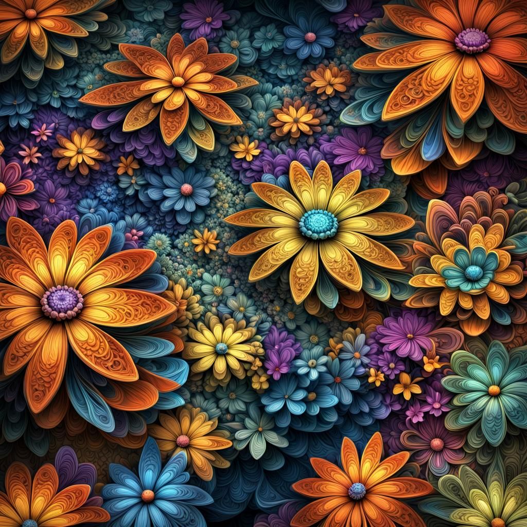 Hyperrealistic Flowers with Intricate Details