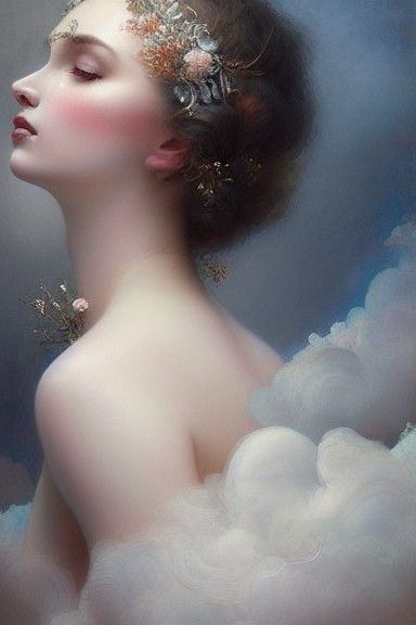 Elegant Goddess Portrait in Detailed Realism