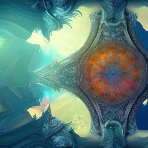 Intricate Kaleidoscope Pattern in Detailed Matte Painting