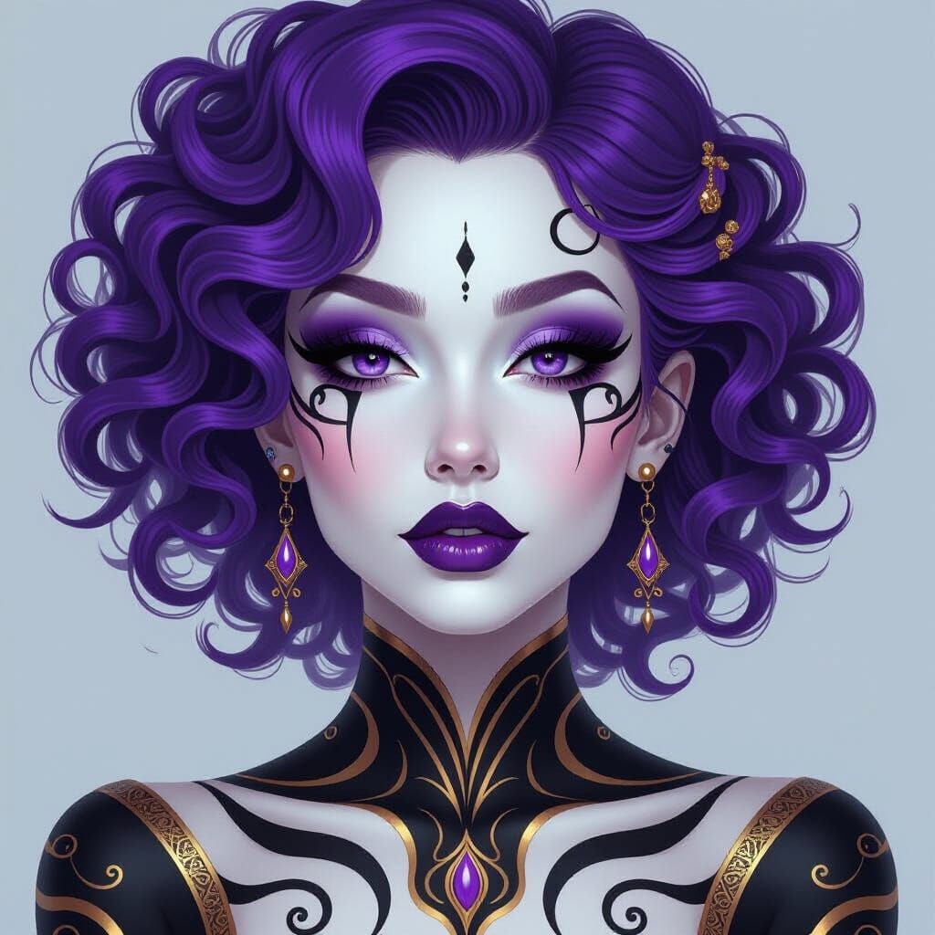 Glamorous Lilith Adorned with Elegant Makeup