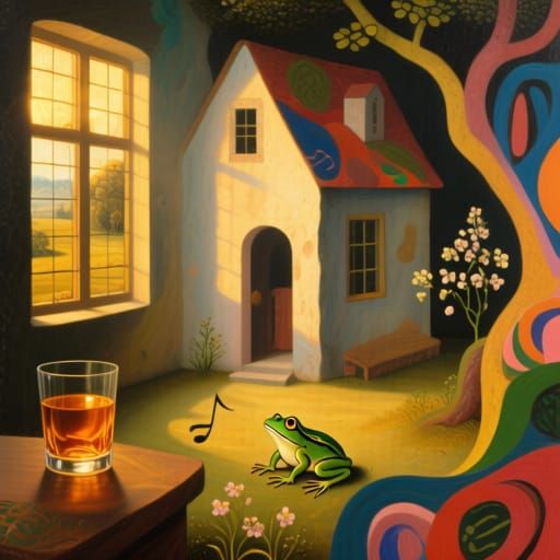 Secluded House Bathed in Golden Hour Light