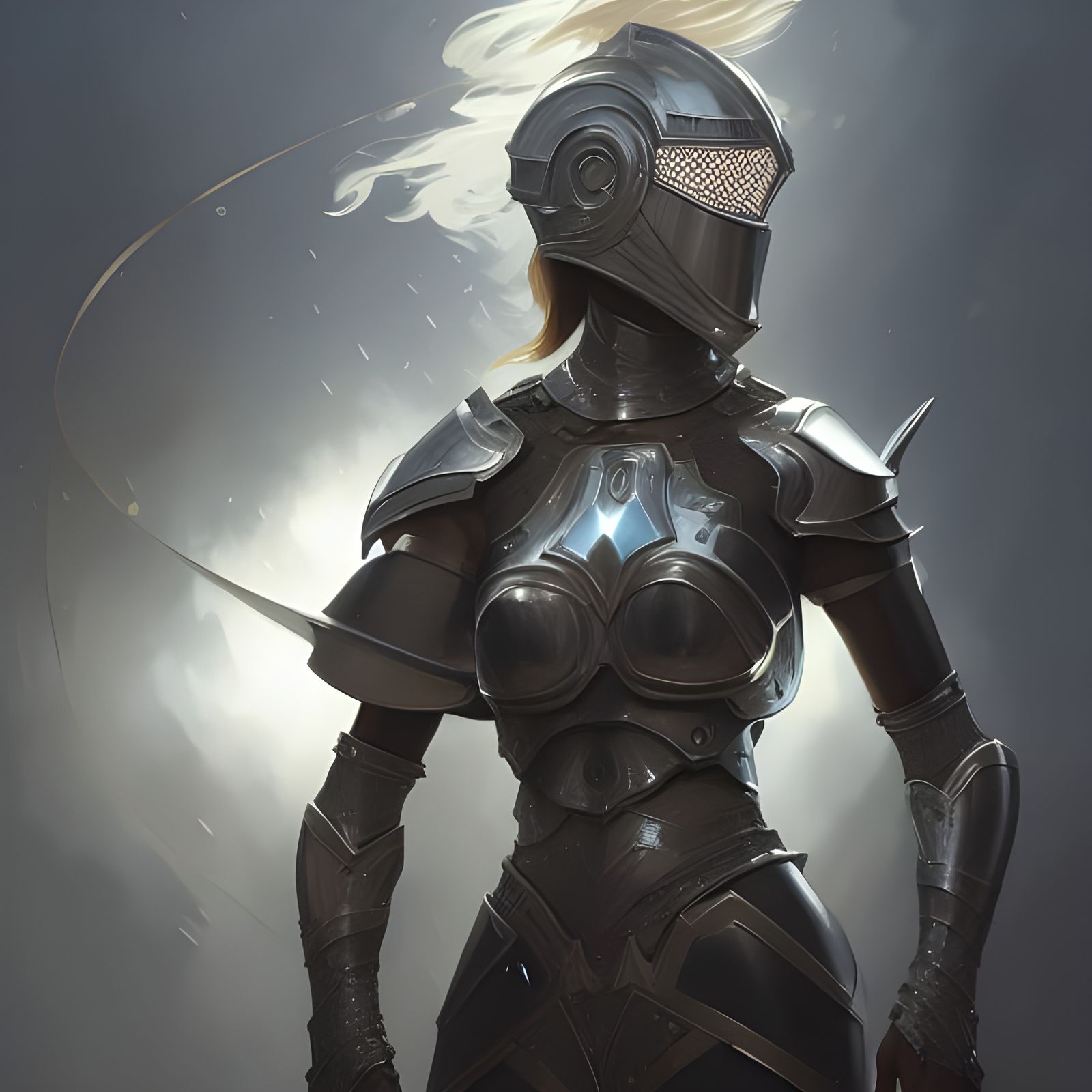 Diamond Armored Knight Portrait in Hyperdetailed Style