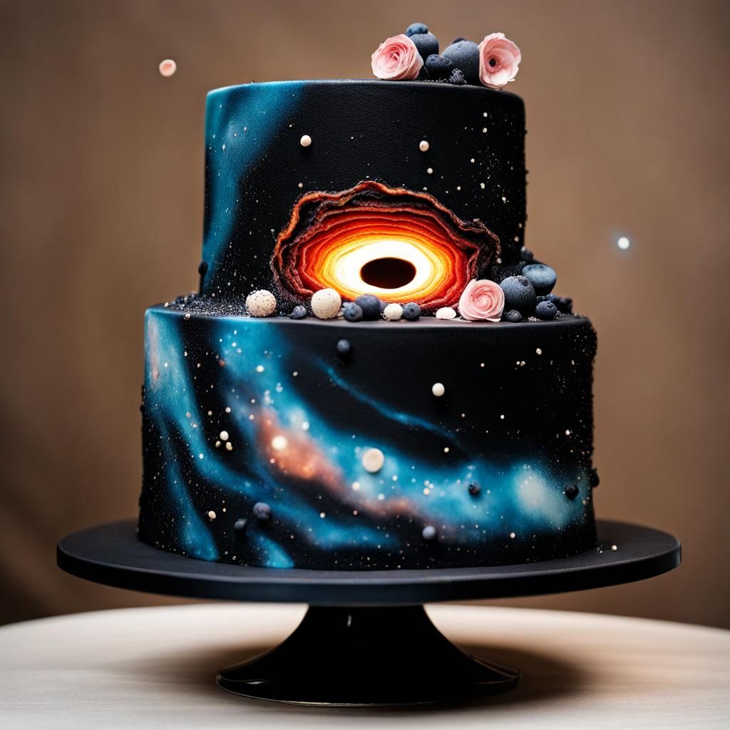 Black Hole Themed Wedding Cake Design