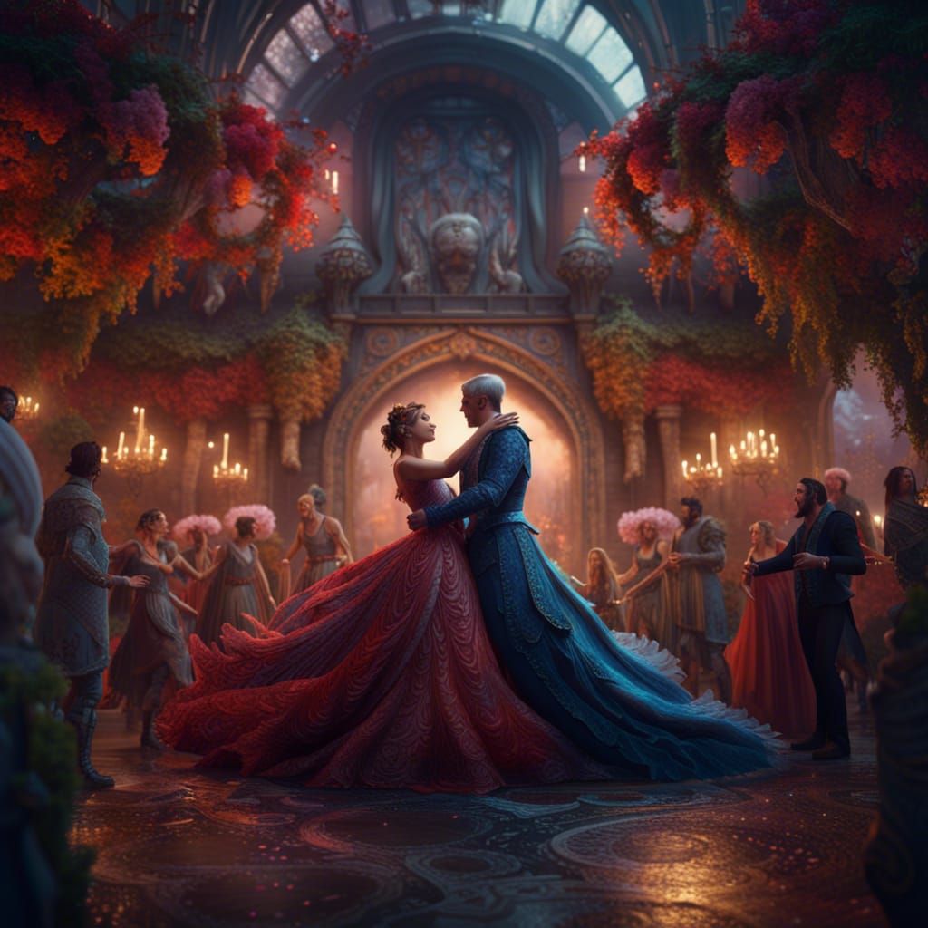 Fantasy Wedding Dance in Detailed Matte Painting