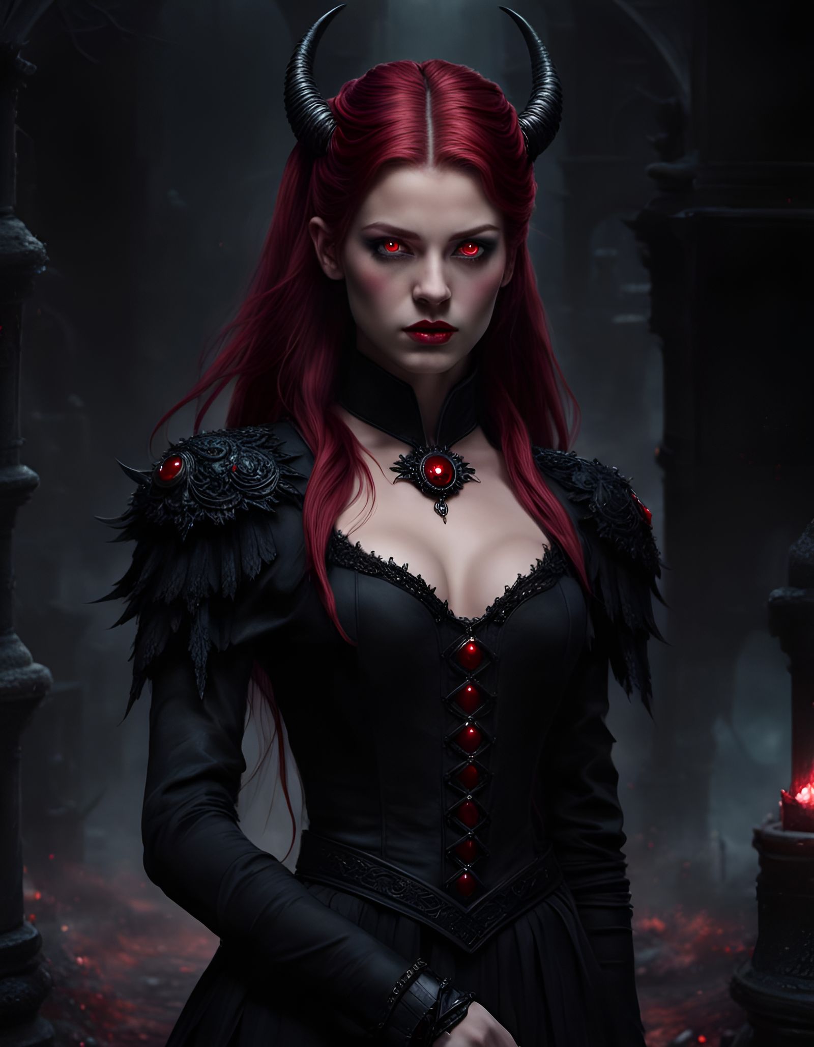 Demonic Beauty Walks Forward: Digital Matte Painting