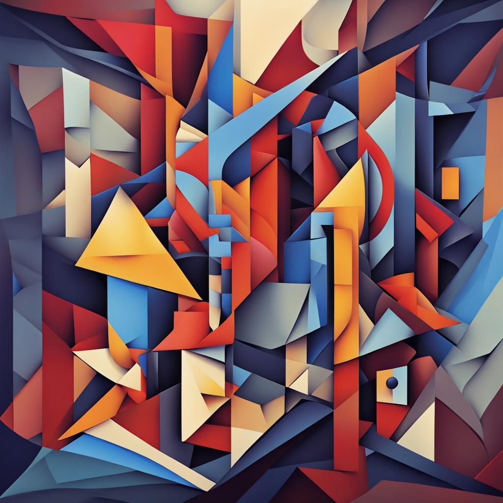 Stitch in Cubist Geometric Art Deco Style