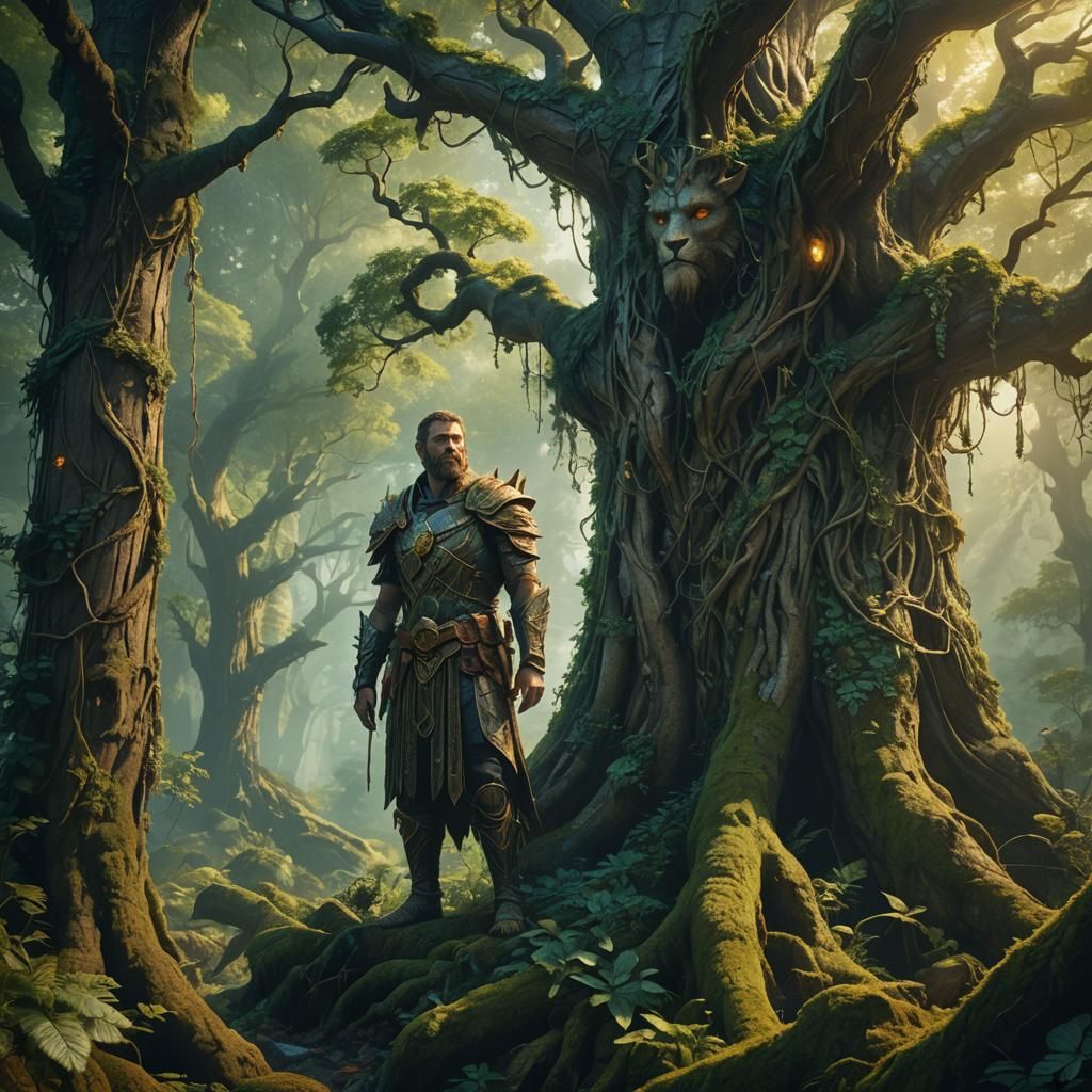 Guardian of Nature in Mystical Forest Concept Art