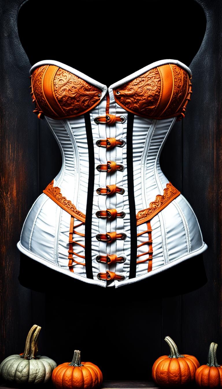 Hyperrealistic Pumpkin Corset with Intricate Details