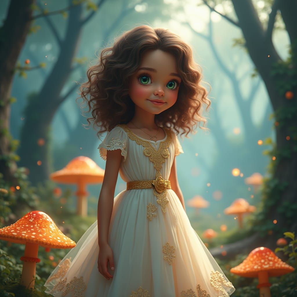 Mystical Forest Girl: Matte Painting in 8k