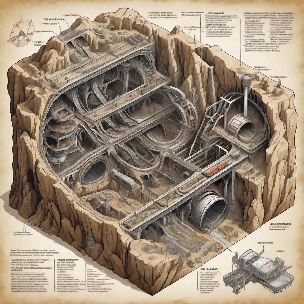 Detailed Isometric Diagram of Underground City