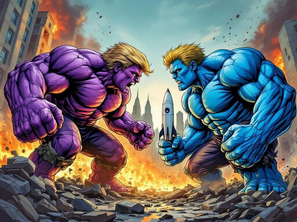 Epic Comic Book Battle: Purple vs. Blue Hulk