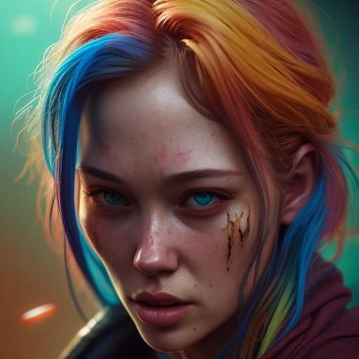 Hyperrealistic Portrait in Splash Art Style