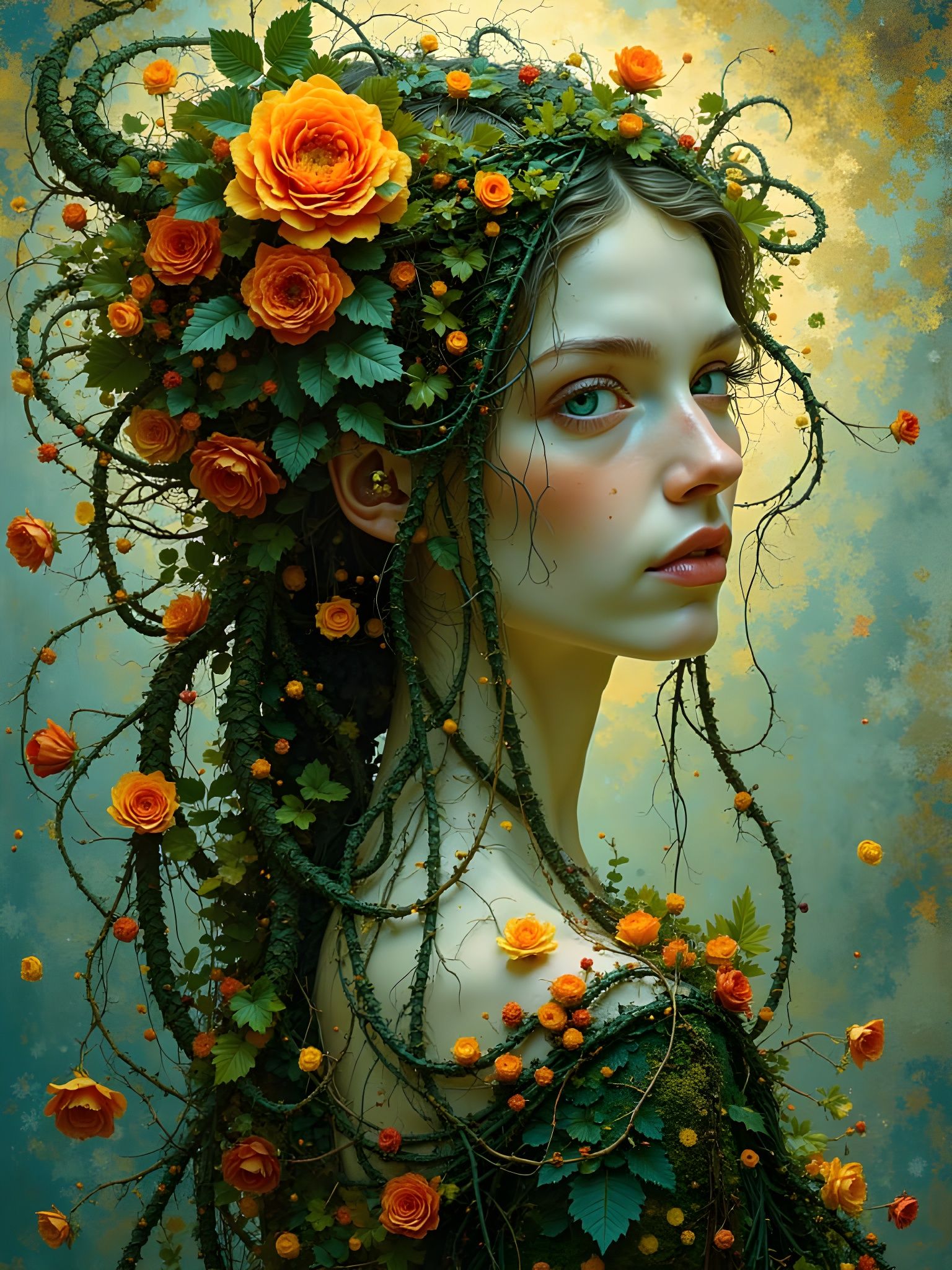Ivy and Floral Braids of a Sorceress