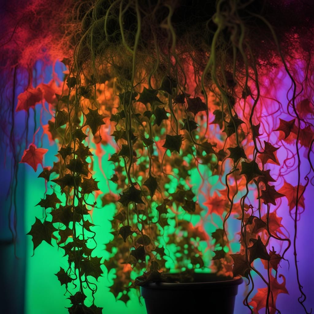 Surreal Hanging Ivy Shelter in Salvador Dali Style