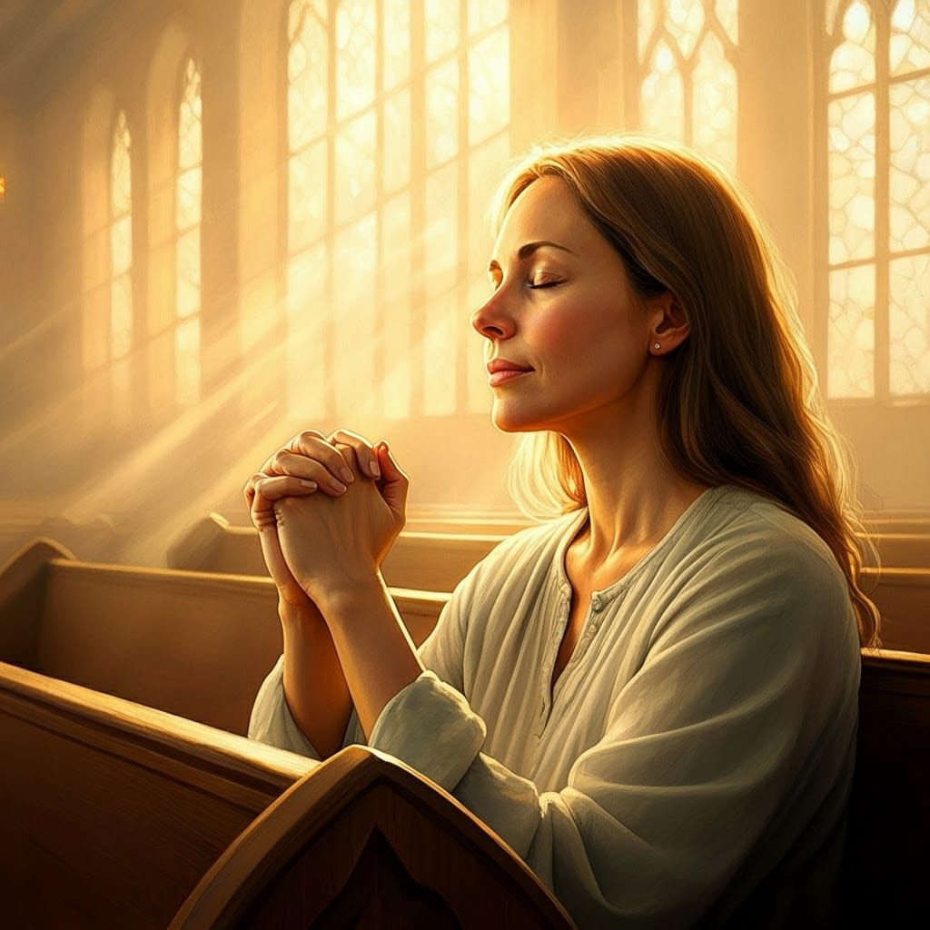 Serene Woman in Golden Light, Inspired by Gentle Realism